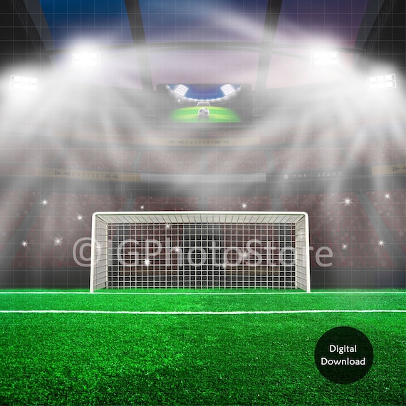 Printable Football Stadium Backdrop Soccer Goal Background Etsy