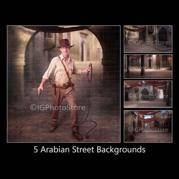 5 Arabian Street Digital Backdrops, Desert City Digital Backgrounds, Composite Portraits, Cosplay Photography, Moroccan Town, Egyptian City