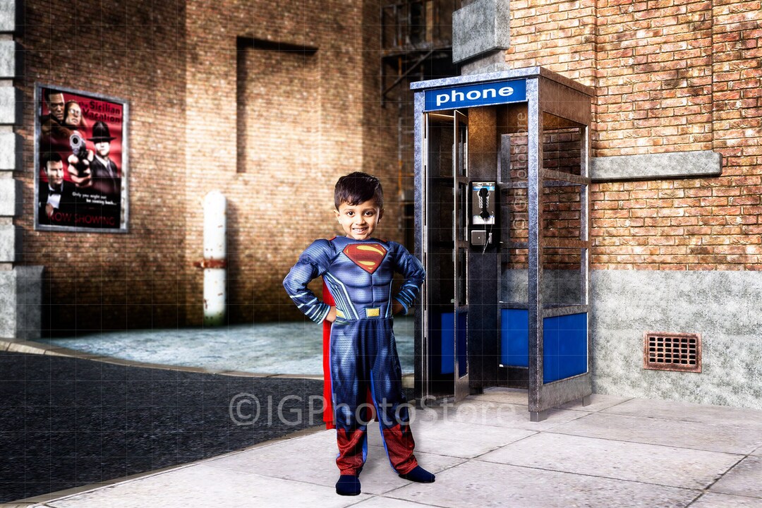 Superhero Digital Backdrop Phone Booth Backdrop Super Hero Etsy