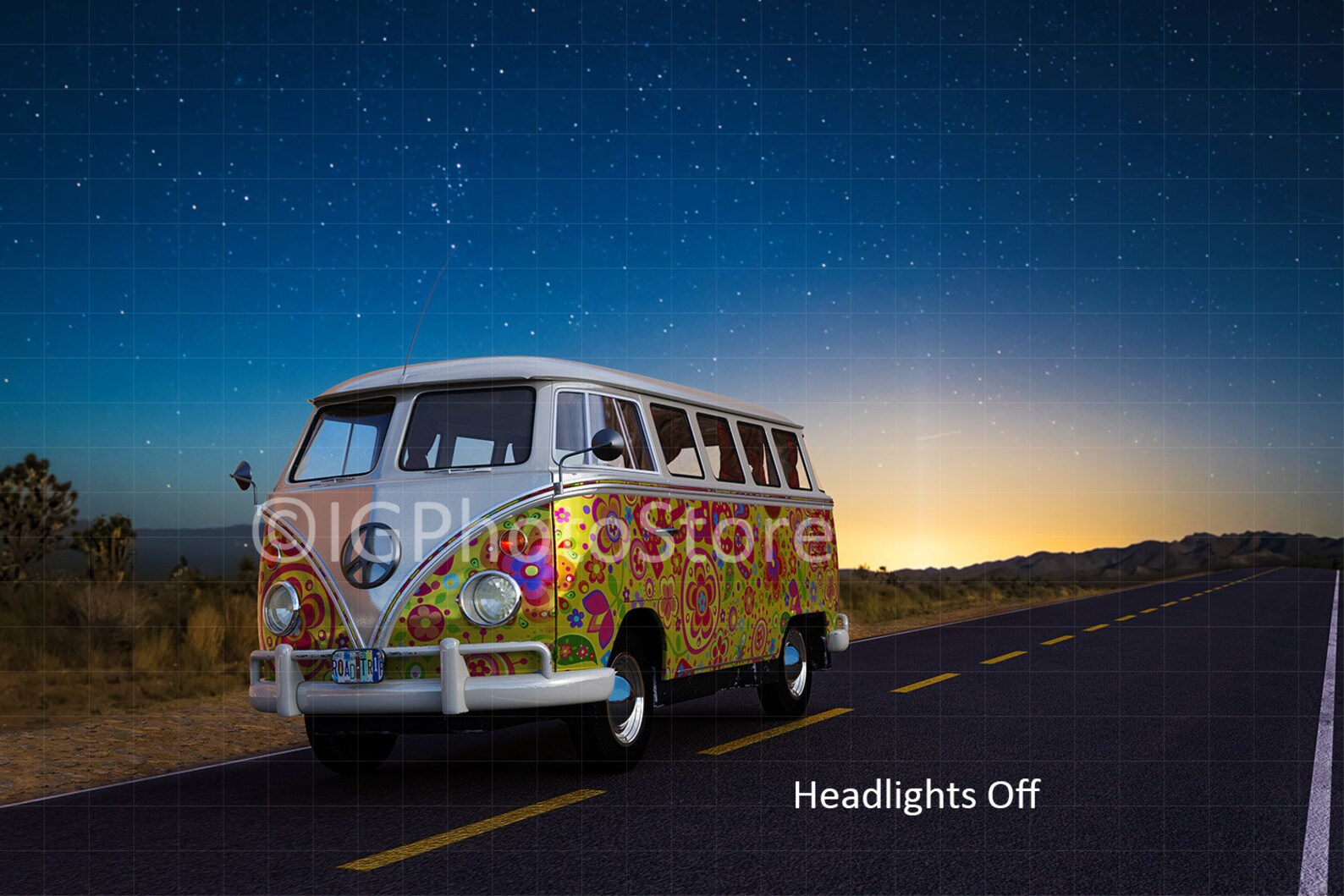 Vintage Camper Van Digital Backdrop Hipster Camper Digital - Etsy