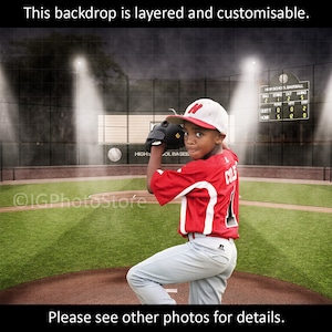 Baseball Digital Backdrop, Digital Background, High School Baseball Field, Sports Background for Composite Photography