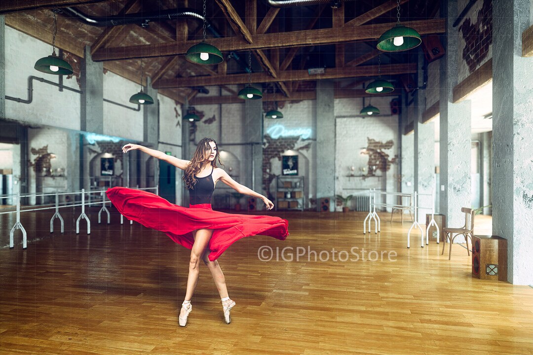 Dance Studio Digital Backdrop, Ballet Dance Hall Digital Background for ...