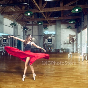 Dance Studio Digital Backdrop, Ballet Dance Hall Digital Background for Composite Portrait Photography, Dancer Portrait Background