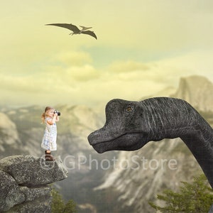 Brachiosaurus Dinosaur Digital Backdrop, Kids Portrait Photography (Digital Download)