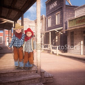 Wild West Digital Background / Backdrop, Old Western Street, Cowboy or Cowgirl Portrait Backdrop for Photographers, Composite Template