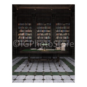 Printable Library Backdrop, Photo Studio Background, Printable Portrait Backdrop, Library Photo Booth Backdrop, Graduation Photo Background