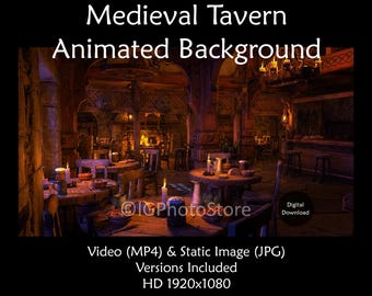 Cozy Medieval Tavern Animated Background (MP4 & JPG)