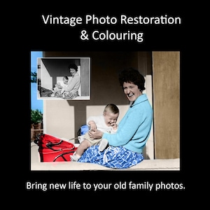 Photo Restoration and Colourising, Colourise Old Black and White Photo, Restore and Colorize Old Photo, Add Colour to Vintage Photograph