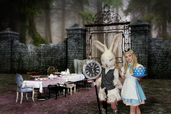 Alice In Wonderland Digital Backdrop Mad Hatters Tea Party Etsy