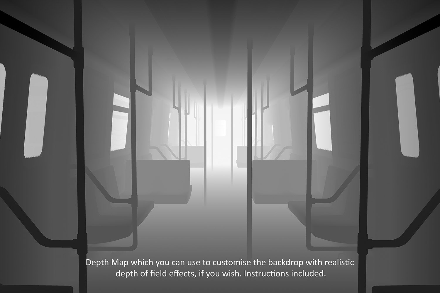 Underground Subway Train Carriage Digital Backdrop, Tube Train ...