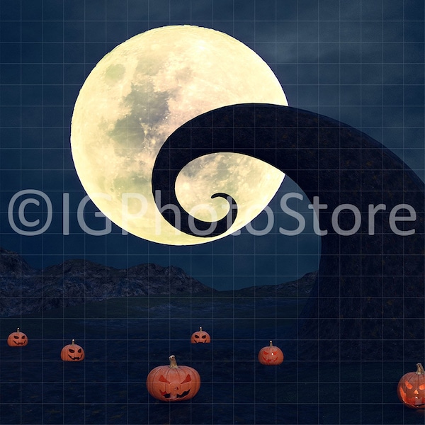 Spiral Hill, Halloween Digital Backdrop, Composite Photography Background, Photoshop Backdrop