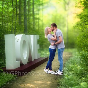 Valentines Portrait Digital Background, Romantic Forest Path Digital Backdrop for Engagement, Wedding or Couples Portrait Photography
