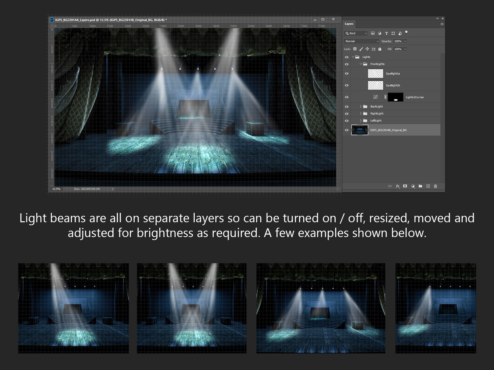 Concert Stage Layered Digital Backdrop Theatre Stage With - Etsy