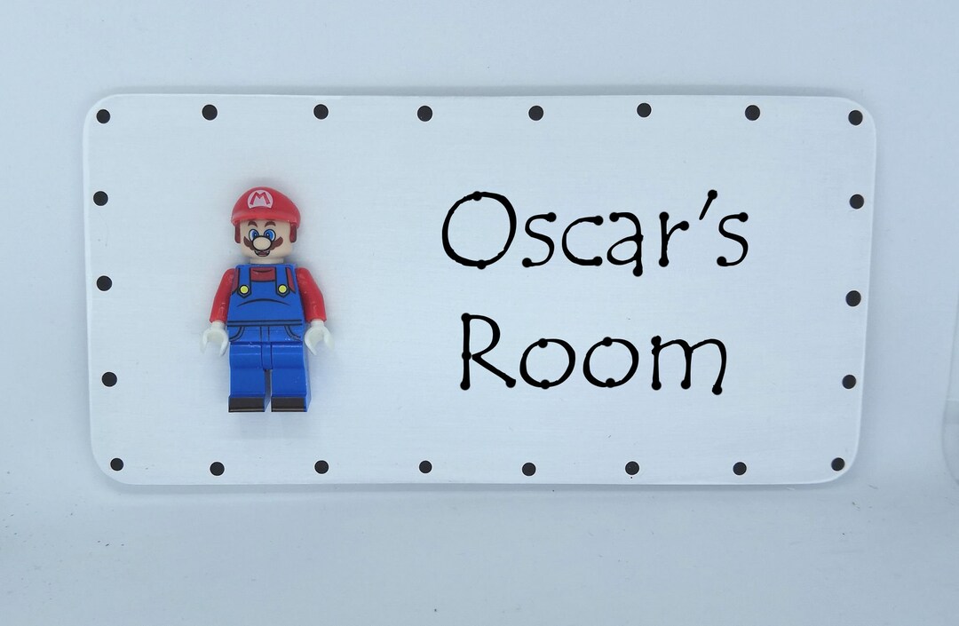 Mario Personalised Door Sign Plaque Mini Figure - Etsy UK