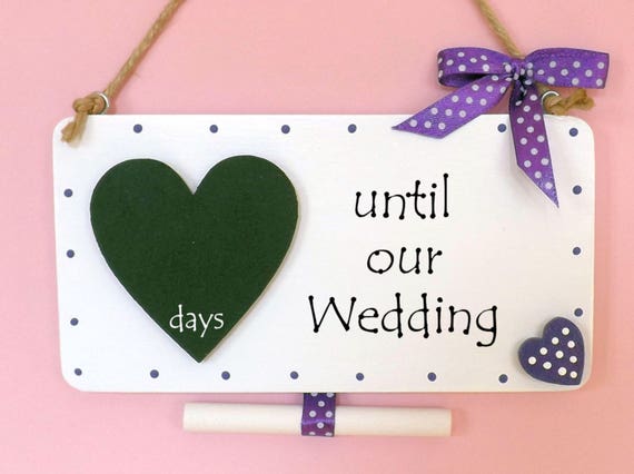 Love Story Countdown to Our Wedding Plaque