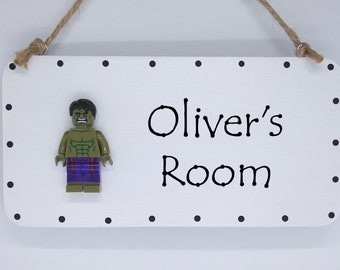 The Hulk Personalised door sign plaque Mini Figure Superhero