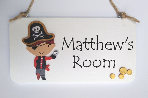 Personalised Black Pirate Kids Bedroom Door Sign Great Gift Home Decor Plaques Signs Man Cave Home Decor Plaques Signs