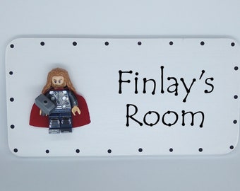 Thor Personalised door sign plaque Mini Figure Superhero