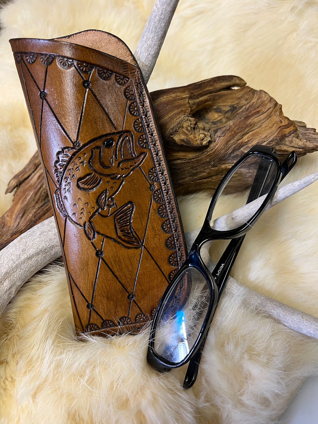 Handtooled Leather Eyeglasses Case Etsy