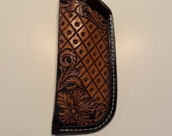 Hand-tooled Leather Eyeglasses Case