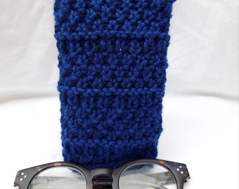 Etui mit Brille oder Solar Blue Weichstricken, Geschenk. Zubehör