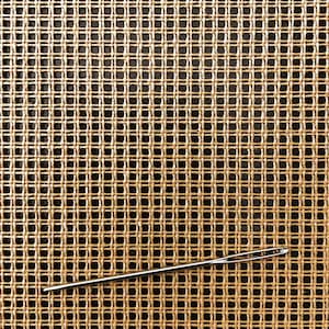 Mono Deluxe Needlepoint Canvas, SANDSTONE, 18 mesh, 1 yard, Orange Line by  Zweigart