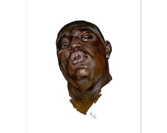 Biggie Smalls Portrait Art Print - A1  Giclée Hip Hop Wall Art