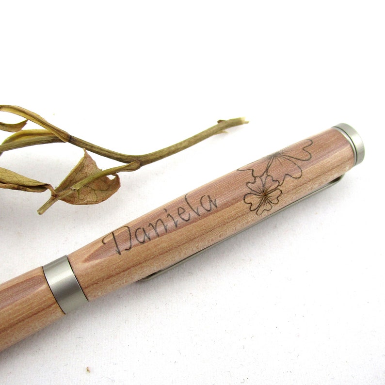 Handmade pen with name engraved wood personalized wood Etsy