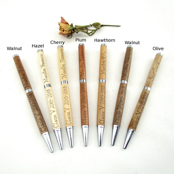 Penna Con Dedica Legno Inciso Penna Personalizzata Penna Etsy