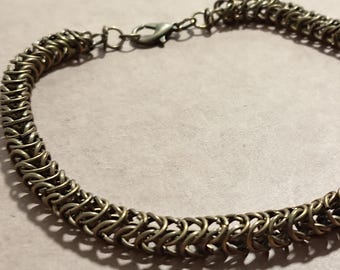 Box weave Antique bronze bracelet 7 inch approx