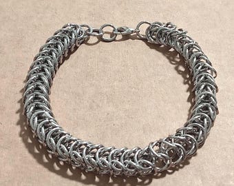 Cadena gruesa, pulsera de plata con tejido de caja