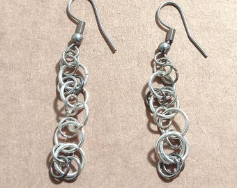 Pendientes colgantes de plata con gancho