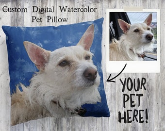 CUSTOM ORDER Personalized Dog Pillow, Custom Pet Pillow, Dog Lover Gift, Dog Portrait, Pet Pillow, Pet Loss Gift, Pet Memorial Gift