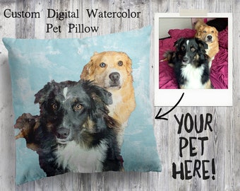 CUSTOM ORDER Pet Memorial Gift, Pet Loss Gift, Custom Pet Pillow, Personalized Pet Pillow, Dog Lover Gift, Dog Portrait, Pet Pillow