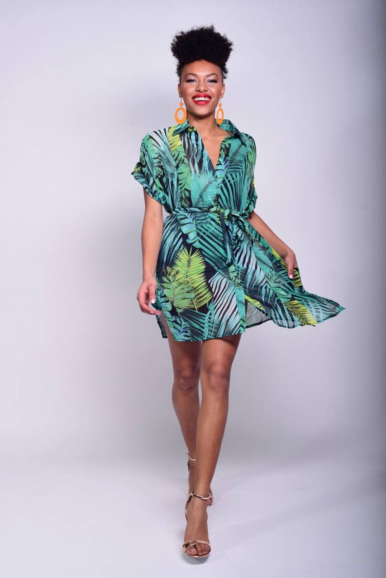 palm leaf dress