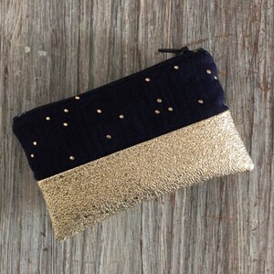 Porte monnaie gaze de coton noir