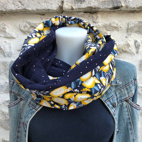 Tour de cou/snood Fleurs jaune