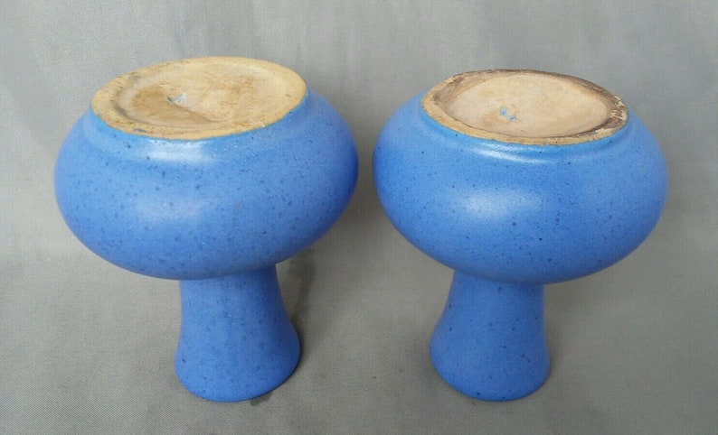 Antique 1920-30/'s Mission Arts Crafts Movement Niloak Pottery Matt Glaze Blue Vase Set Eagle Pottery Company Arkansas