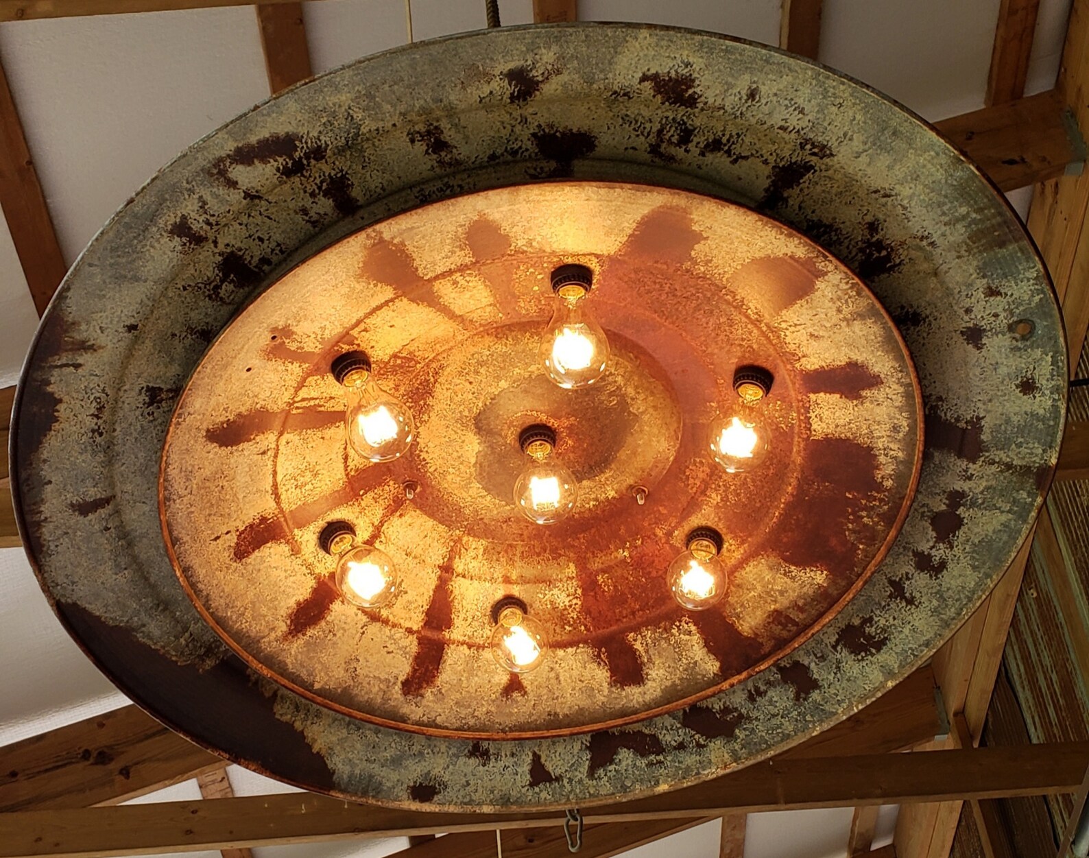 Rustic Vintage Double Chicken Brooder Disk Light Etsy