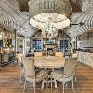 60&quot; Rustic Vintage Pride of the Farm Hog Feeder Chandelier (Inverted Style)