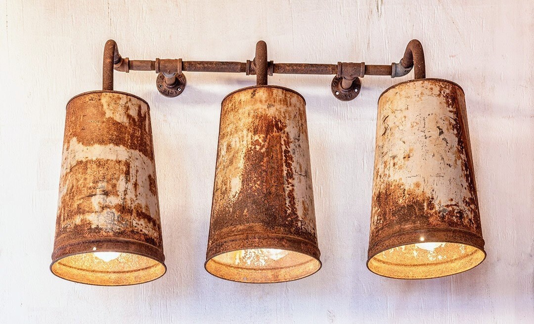 Vintage Sap Bucket Wall Sconce Etsy