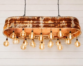 Vintage-Style 6ft Rustic Stock Tank Chandelier