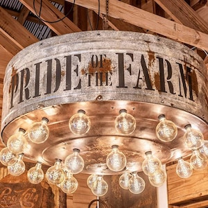Rustic Vintage Pride of the Farm Hog Feeder Chandelier I