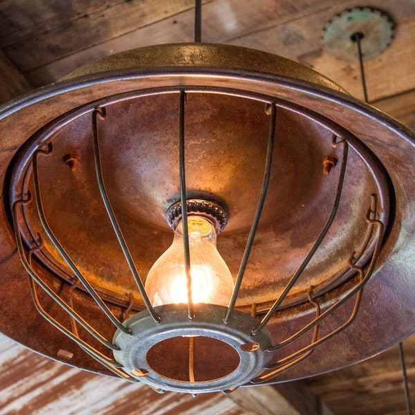 Rustic Vintage Turkey bowl Pendant Light