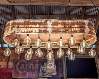 Vintage-Style 6ft Rustic Stock Tank Chandelier