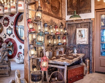 Vintage Kerosene Barn Lantern Modified for LED