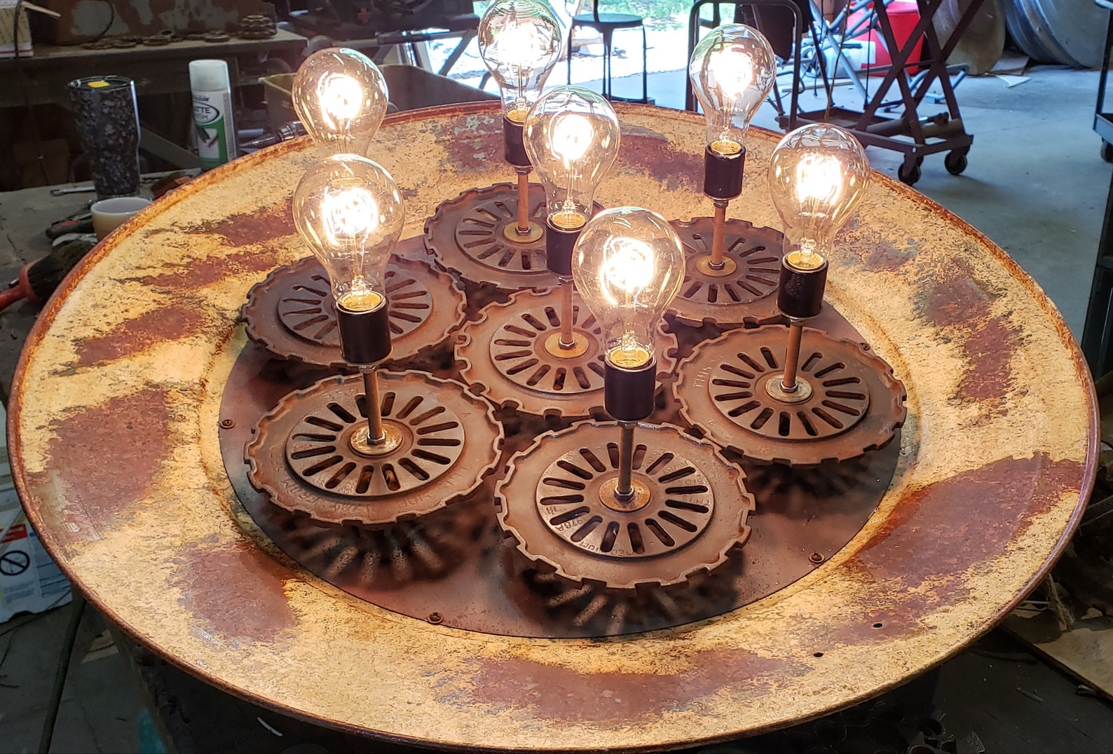 Vintage Rustic Chicken Brooder Disk 34 W/seed Plates - Etsy