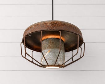 Vintage Rustic Chicken Bowl Diffuser Pendant Light
