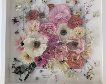 Conservazione del bouquet da sposa in cornice di legno, regalo per la sposa, regalo di nozze - SOLO ACCONTO, SOLO Regno Unito
