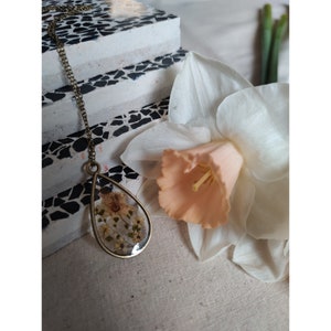 Botanical Necklace, Antique Bronze Pendant & Chain, Birthday Gift Unique